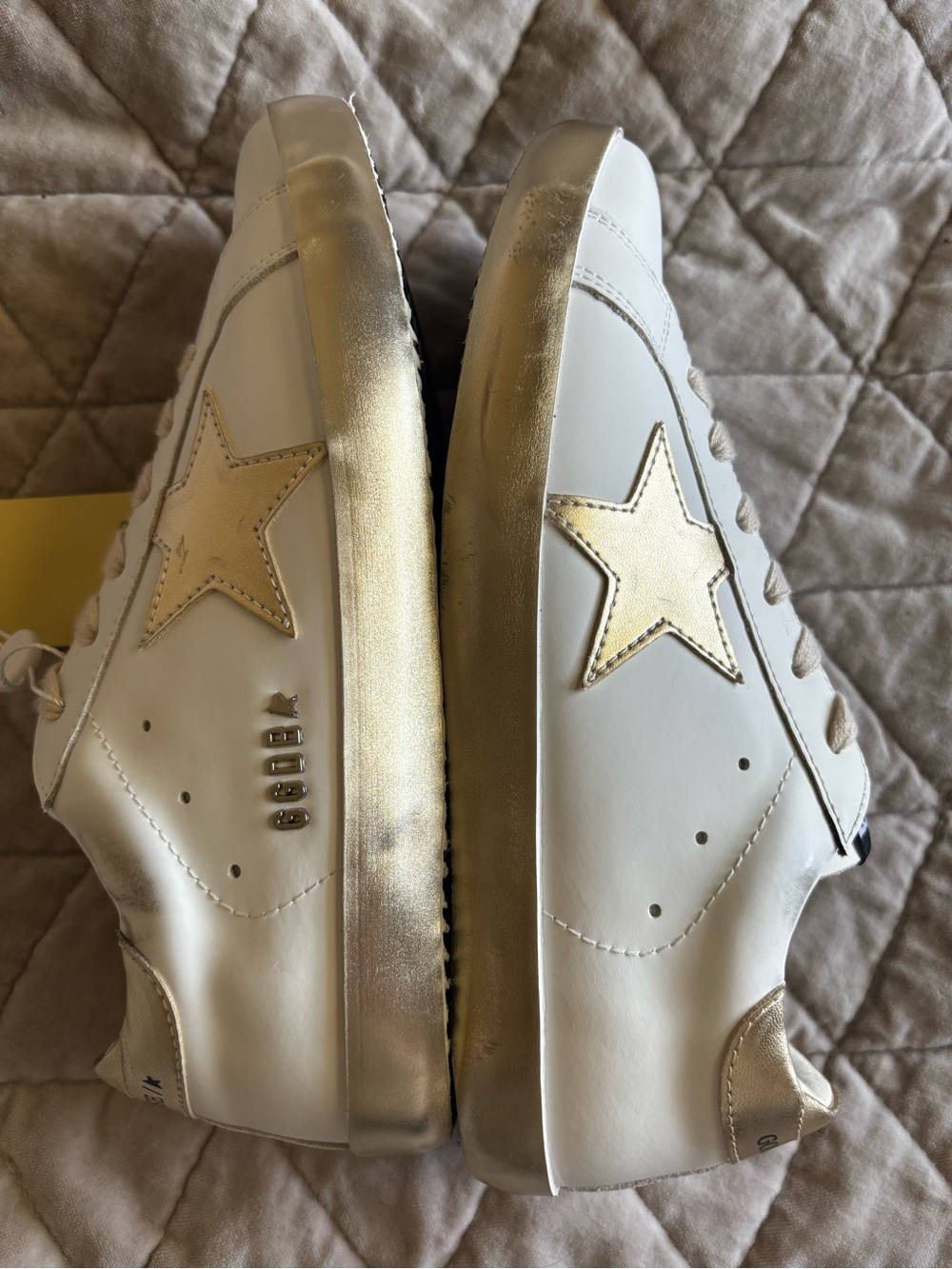 Authentic Golden Goose Super-Star Sneakers White/Gold Size 39 – Tag Attached - Picture 5 of 6